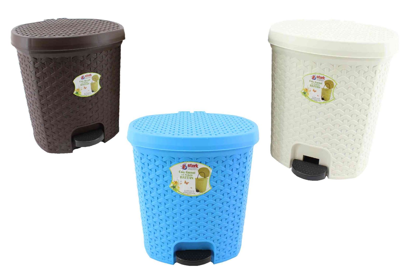 Pedálos Szemetes Rattan 5 Literes (4/GY)
