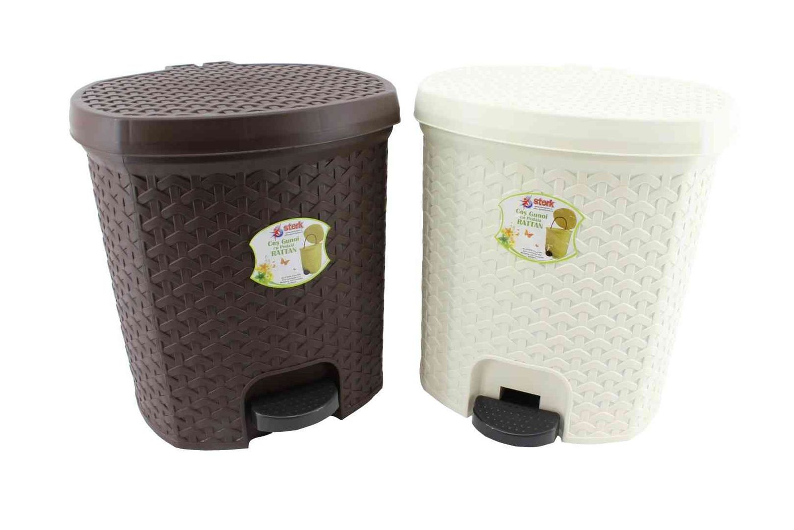 Pedálos Szemetes Rattan 18 Literes (2/GY)