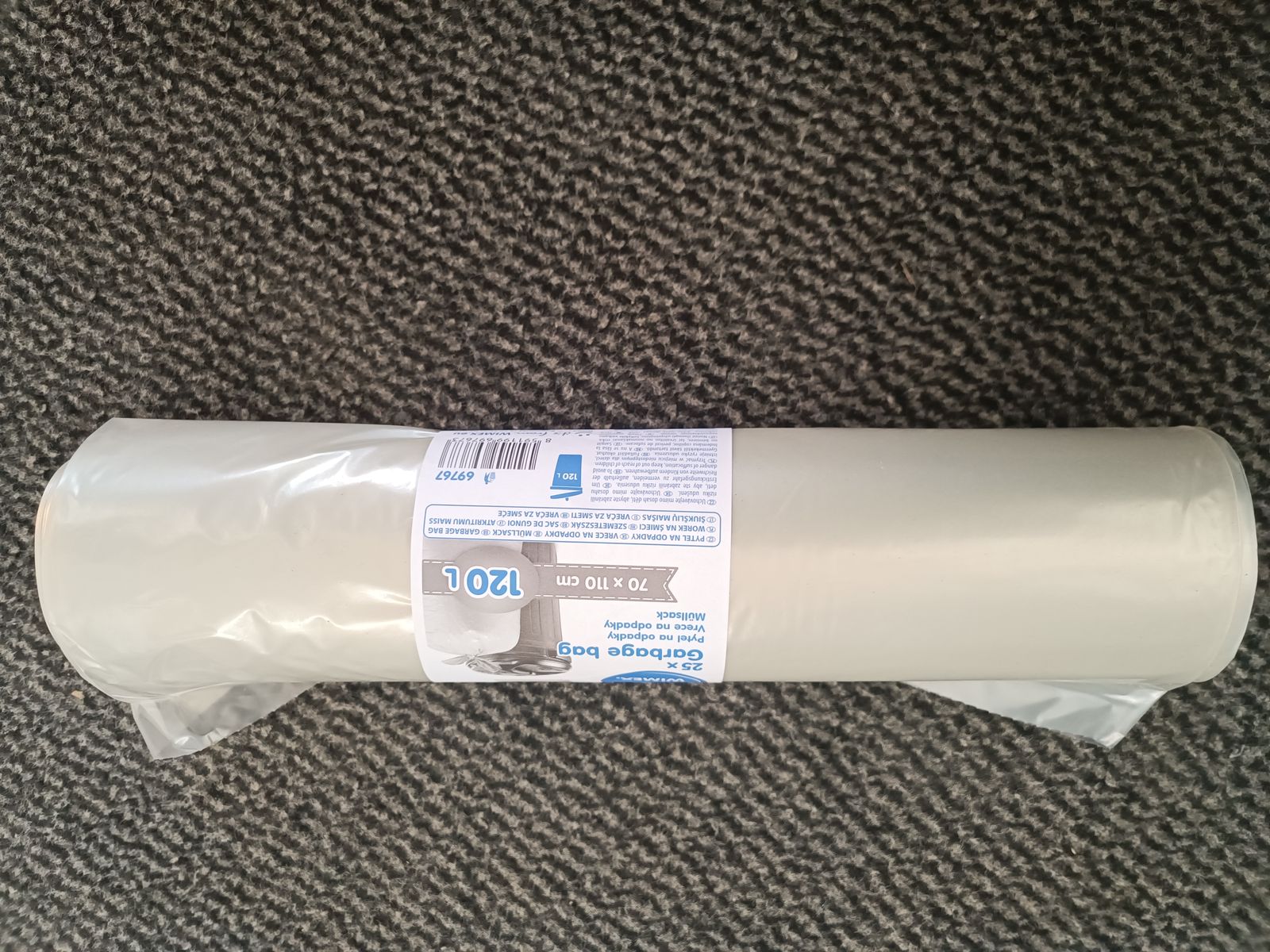 mpbox Szemeteszsák átlátszó 70x110cm, 120 l, typ 60 [25 db] 69767