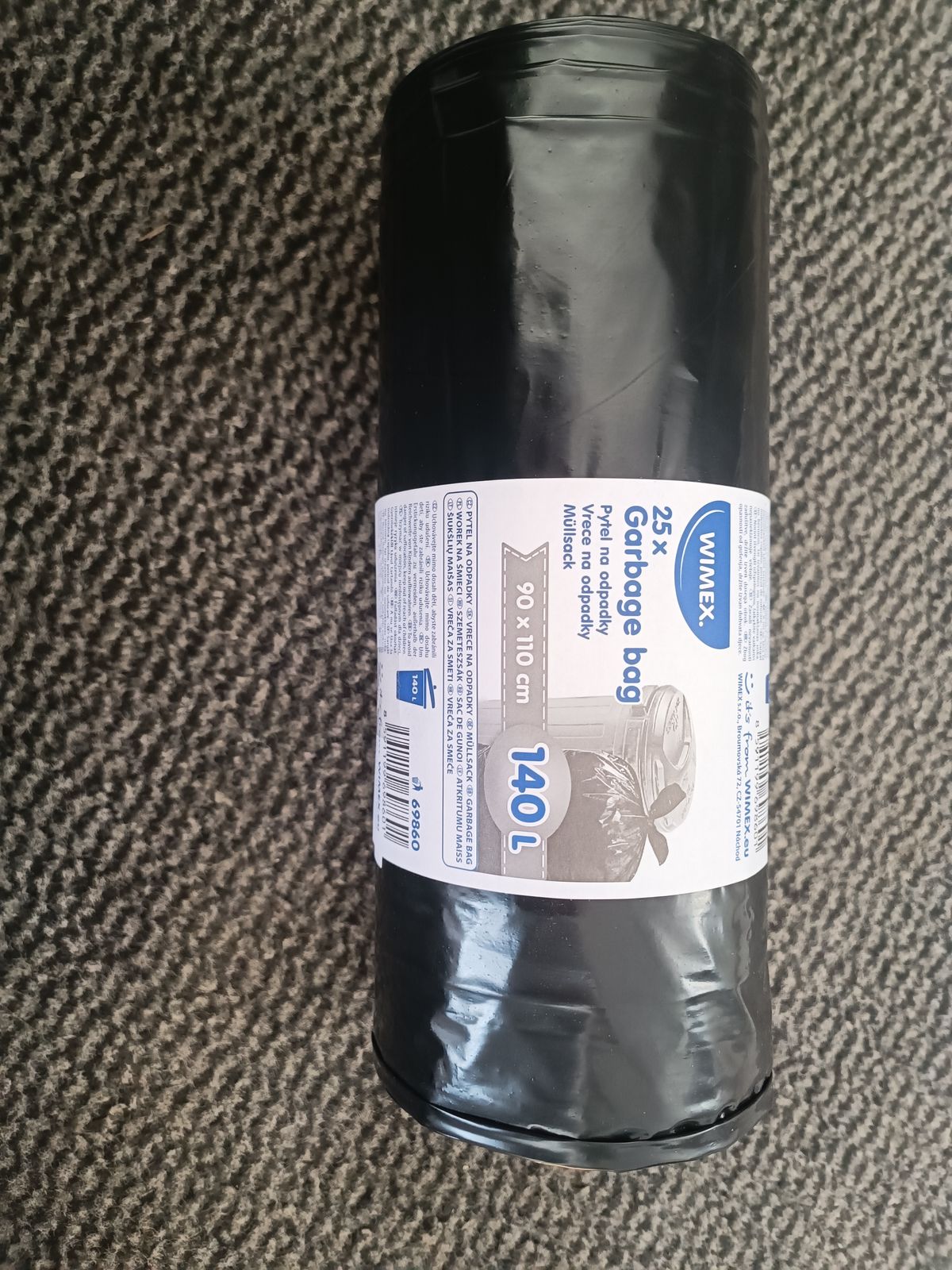 mpbox Szemeteszsák fekete 90x110cm, 140 l, typ 60 [25 db] 69860