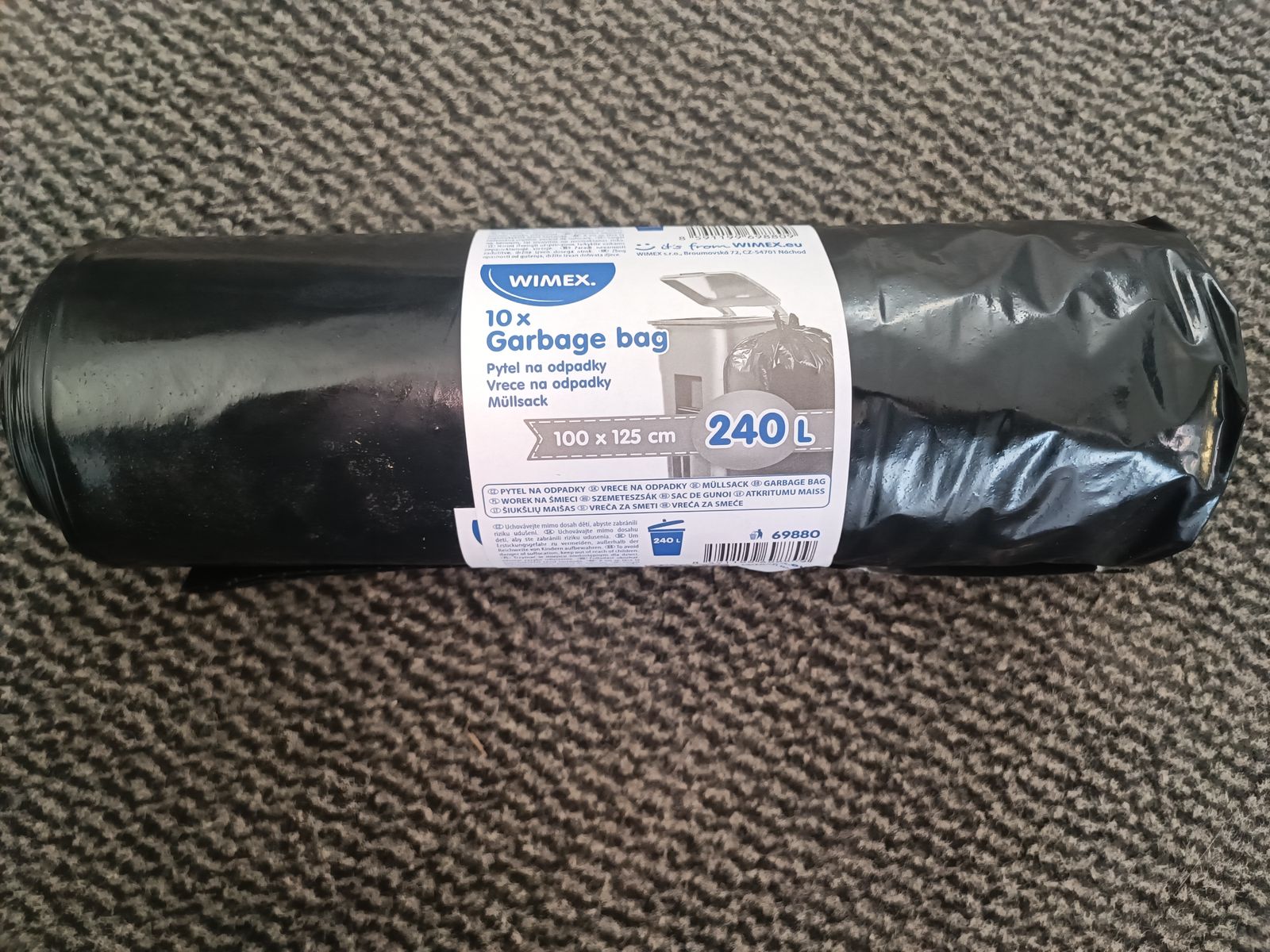 mpbox Szemeteszsák fekete 100x125cm, 240 l, typ 80 [10 db] 69880
