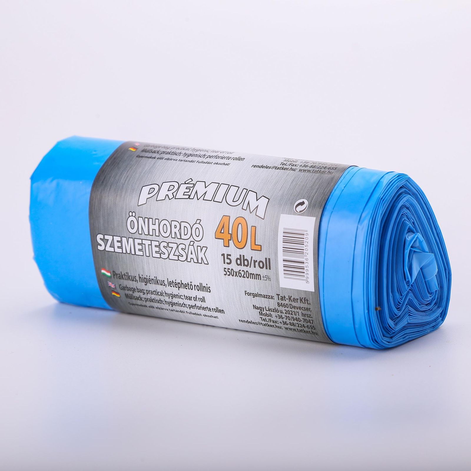 SZEMETESZSÁK PRÉMIUM 40 L 15 DB / ROLL 55X62