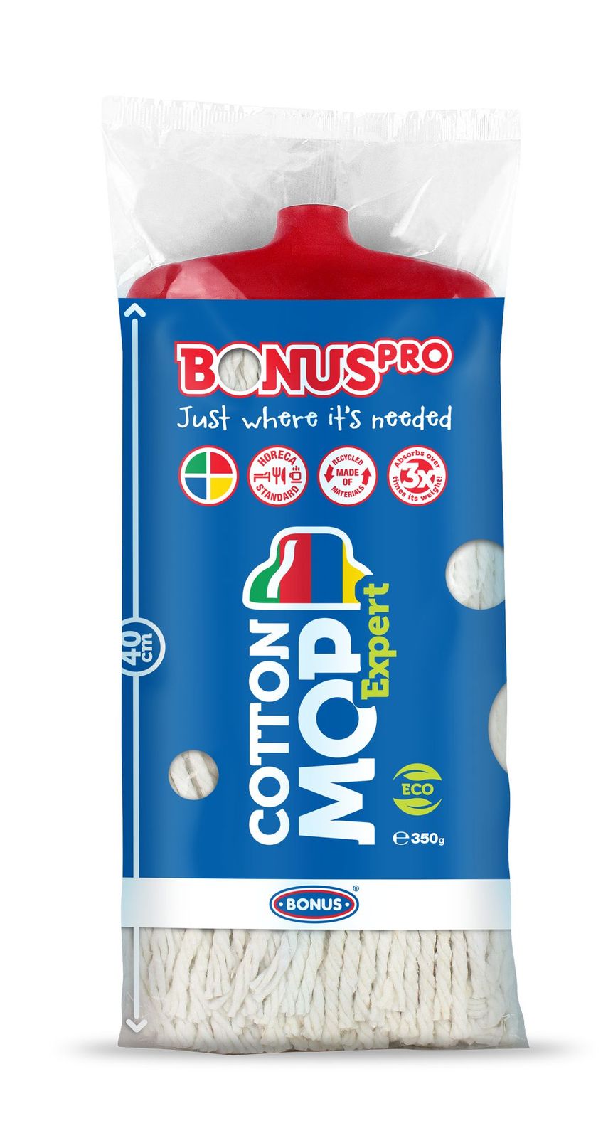 BN.BonusPRO CottonMOP Expert piros - 350g HoReCa - HACCP B764